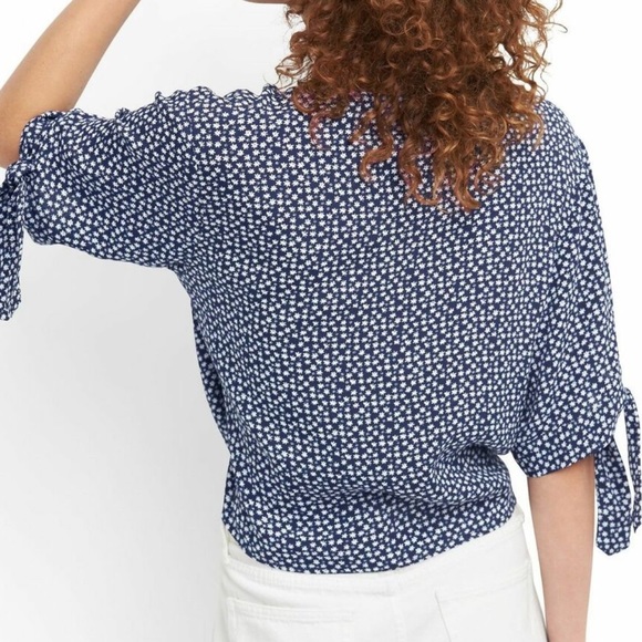 GAP Short Sleeve Wrap-Front Tie Blouse - Picture 3 of 9